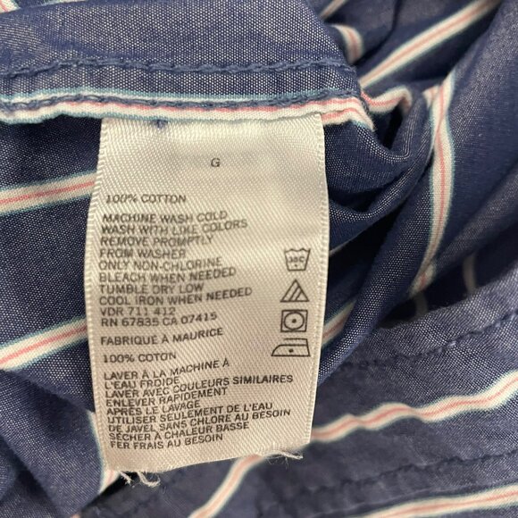 Nautica Men's Striped Button Up Shirt Long Sleeve Blue/Multi Size Large - Picture 9 of 9